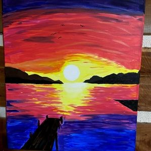 Sunset Oasis 20x16